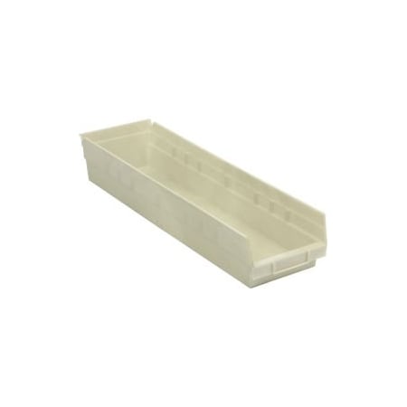 Quantum Storage Systems Shelf Storage Bin, Plastic, Beige, 6 PK QSB106IV